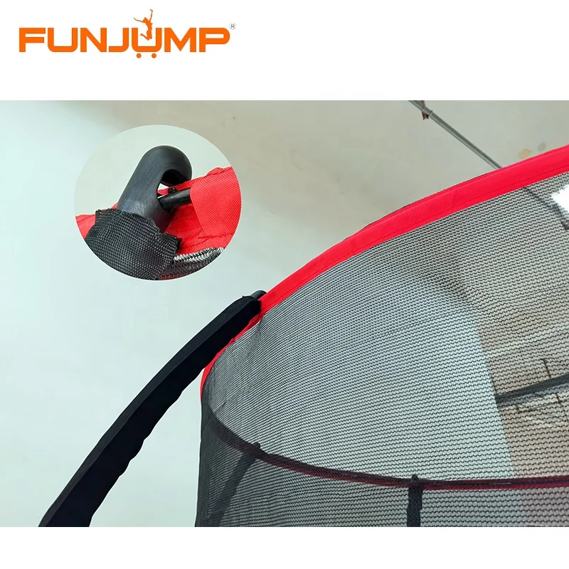 Funjump 8ft 10ft 12ft 14ft New Design Garden Round Trampoline Outdoor Safety Enclosure Jumping Adults Kids Trampolines