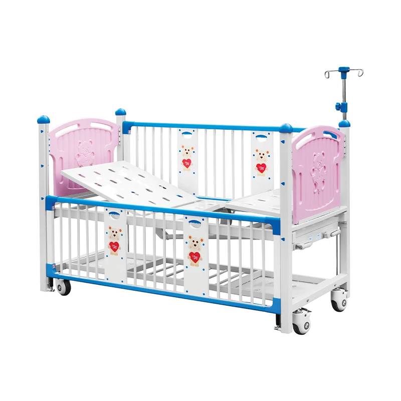 Manually operated medical baby cot hospital bed