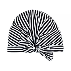 shower cap black and white striped bow waterproof shower cap bath hat