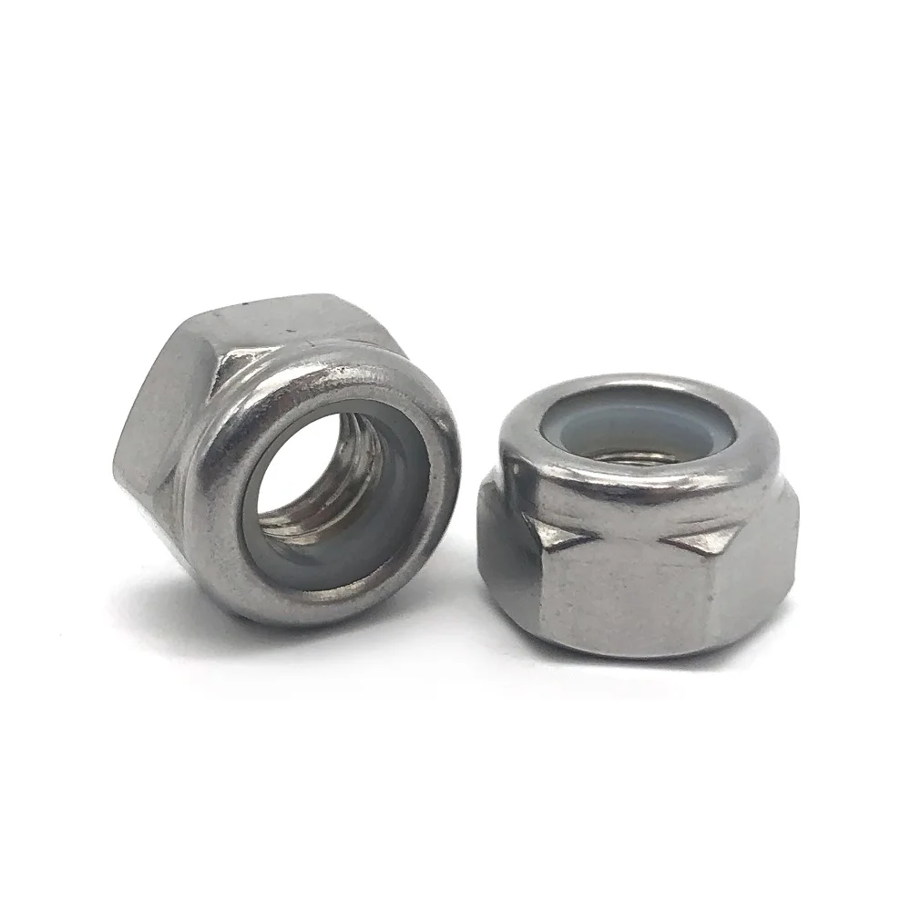 Din 985 Hexagon Fingerboard Nylock Self Locking Nylon Insert Stainless Steel Metal Hex Lock Nuts