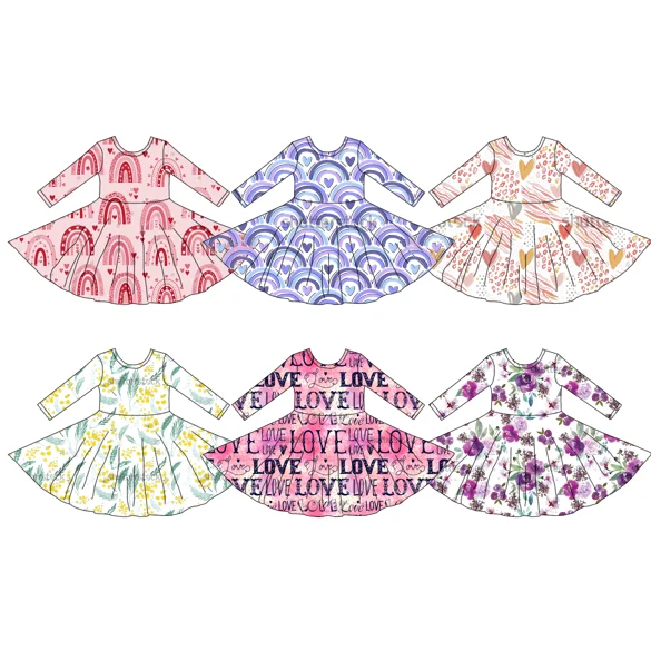 Toddler baby Clothes Children girls dresses Cartoon Print Dresses Baby Girls Baby Clothes