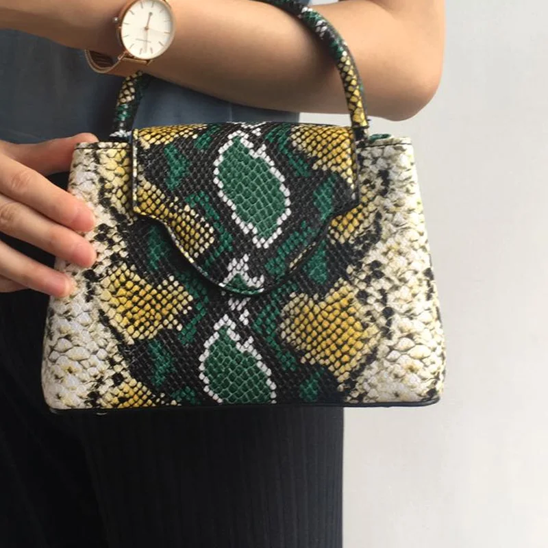 Qatar Women Luxury Brand Design Ostrich Leather Tote Bag Python Pattern Leather Shoulder Bags for Party