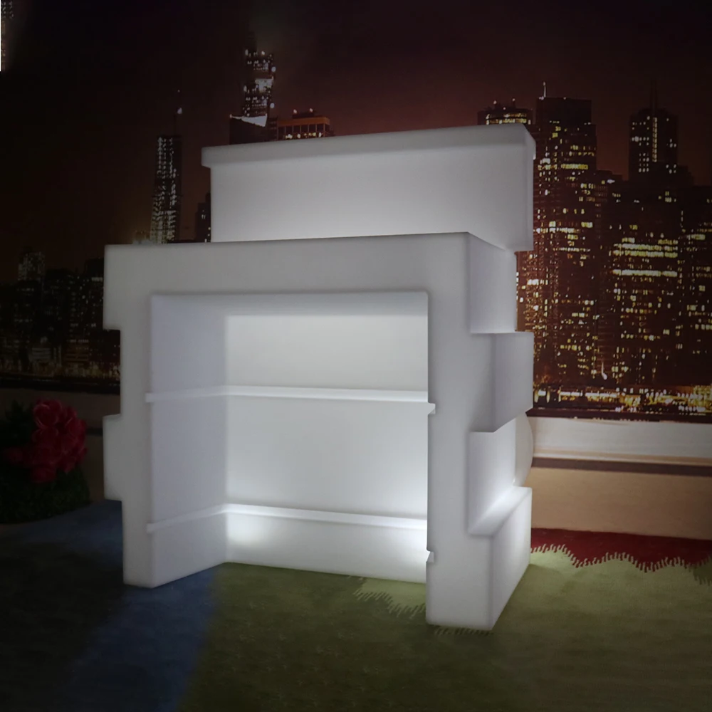Combinable Counter Table Mobile Bar Furniture Illuminated Straight Led Building Blocks Bar Counter With Led Light Nightclub