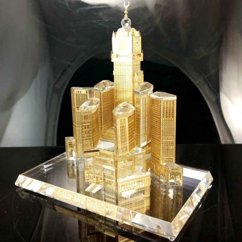 JY crystal crafts Customized model glass 3d building model tower for company anniversary gifts with gift box