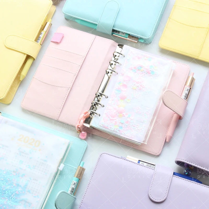 
2021 A5 A6 cute personal binder weekly planner agenda organizer portable new macaron office school spiral notebooks stationery 