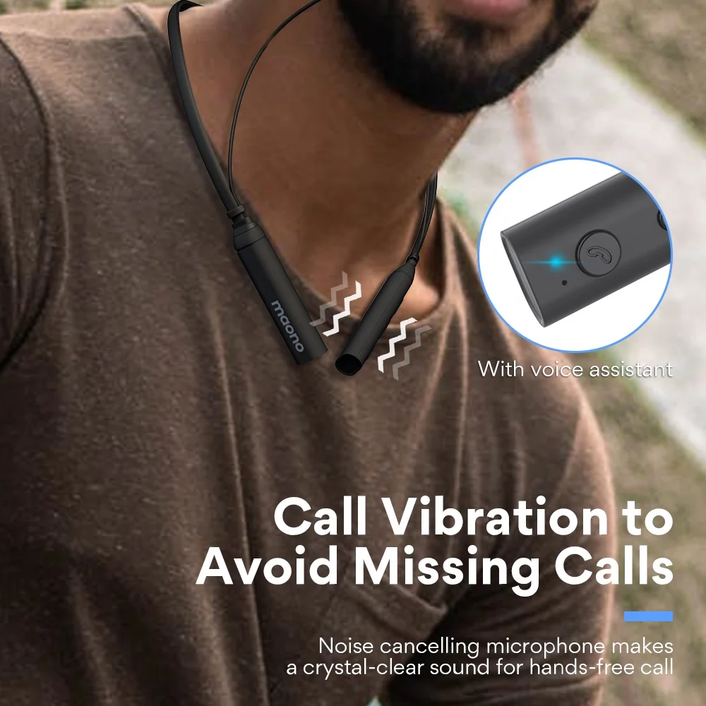 Heavy Bass Neckband Earphone With Mic Sport Headphone Noise Cancelling Headset