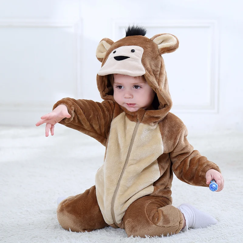 Wholesale New Born Baby Clothes One piece Outfit Rompers Fox Tiger Monkey Costume for Children
