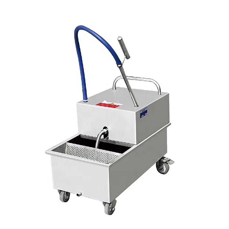 Hot sell Stainless steel Cooking restaurant used deep fryer oil filter cart machine