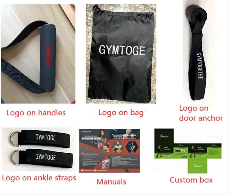 11 Pieces Gym Fitness Equipment Pull Rope Door Mounted Resistance Tube Band 150 lbs