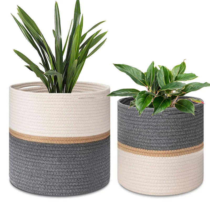 cotton macrame rope Custom large capacity multi-functional sorting and cleaning storage basket dirty clothes basket