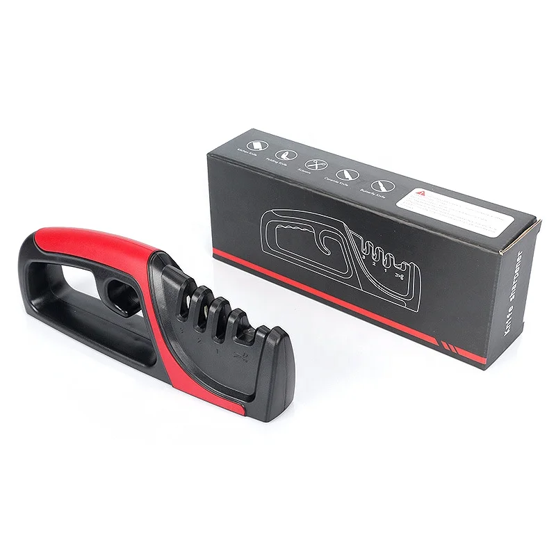 4-Stages Kitchen Easy Use Multi Purpose Scissor Manual Knife Sharpener