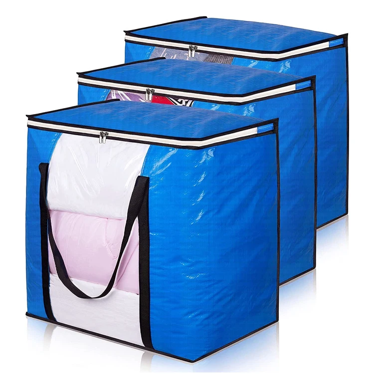 Extra Large Capacity Bed Quilt Bag 90L woven Cloth Blanket Storage Box moving house home storage bag for clothes organizer