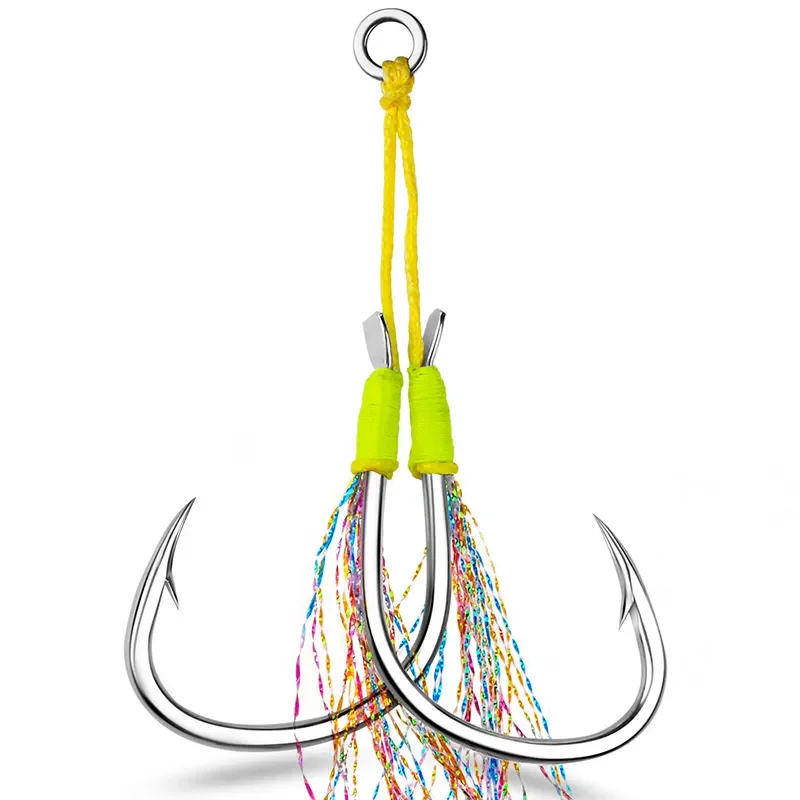 1/0# 2/0# 3/0# 4/0# 5/0# Sea Fishing Hook Assist Hooks For Jig High Carbon Steel Hooks Fishing Accessory