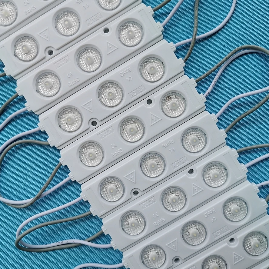 AC220V / AC110V input injection LED light module 2W 250lm SMD 2835 3 led waterproof 85mm*23mm diffuse reflection lens 172 angle