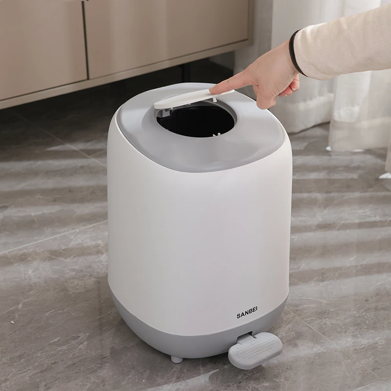 New Design Double Press Lid Trash Can Foot Pedal Waste Bins Hygiene Washroom Sani bins
