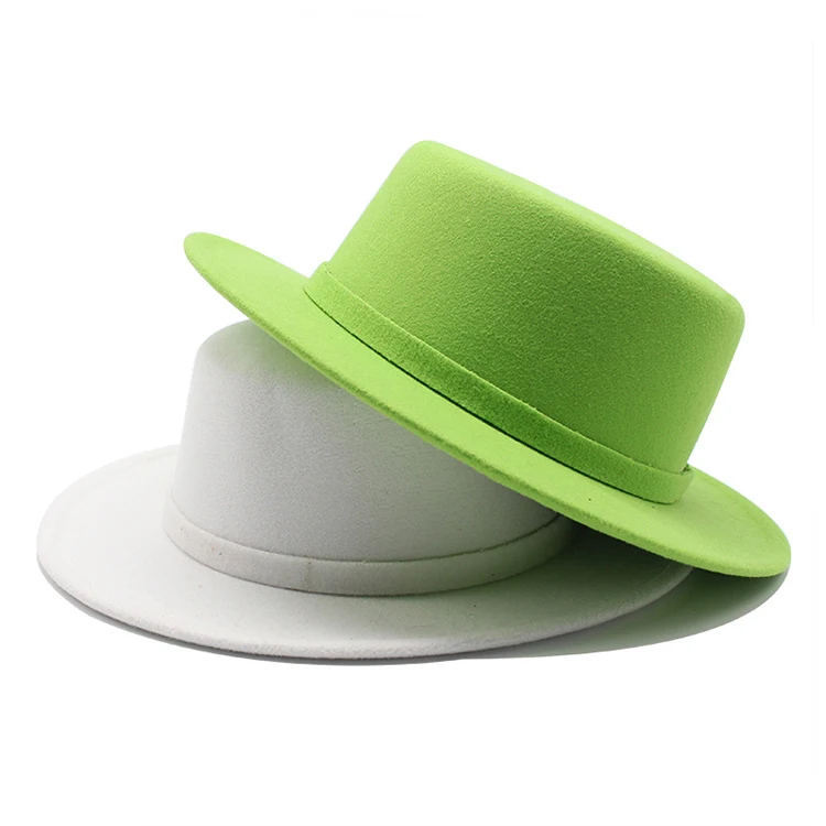 Custom 9 Colors in Stock Solid Color Wool Felt Hats Women Fedora