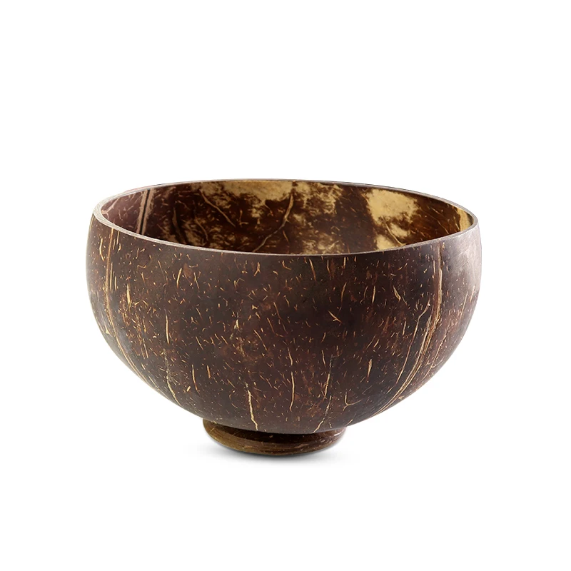Wholesale Natural Organic Handmade Smoothie Serving Coconut Shell Bowls Spoon Set Salad Coconut Bowl with Cover