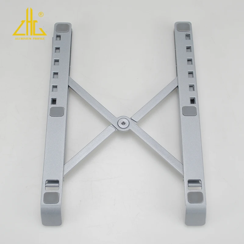 Wholesale short delivery time custom deformable ergonomic foldable aluminum silver lightweight adjustable angle laptop stand
