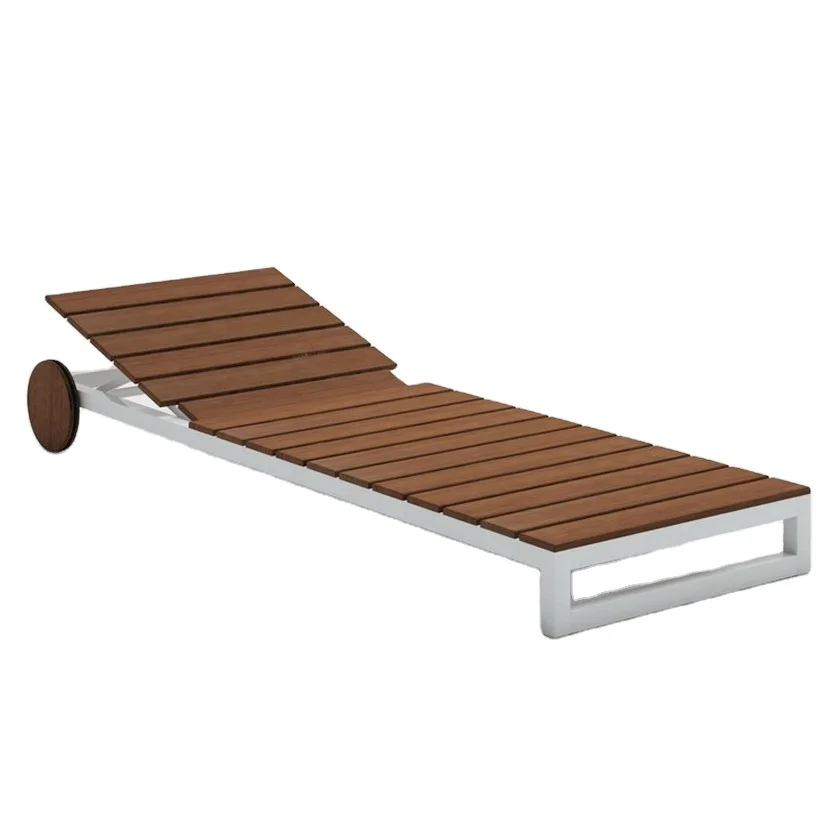 Шезлонг с колесами новая модель алюминиевая рама пластиковая деревянная поверхность