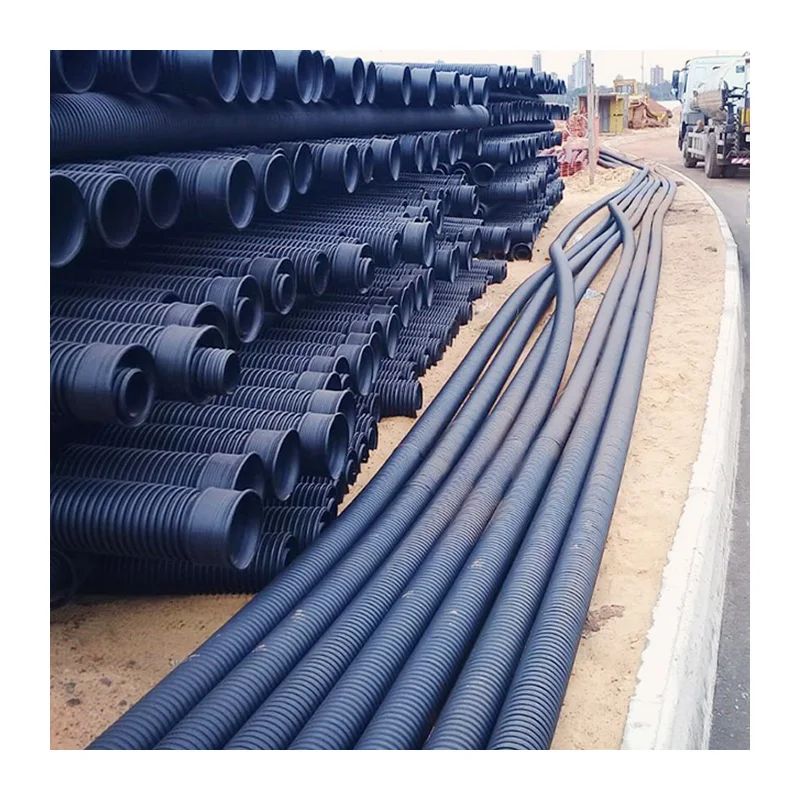 High Density Polyethylene (HDPE) Double Wall Pipe and Fittings HDPE  Corrugated Sewer Drain Pipe