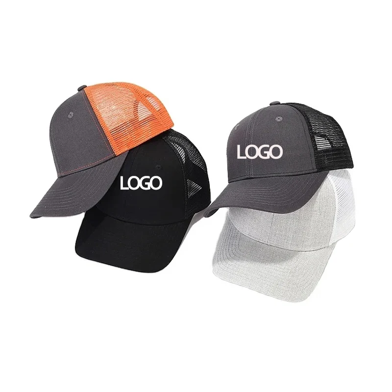 Customized Mesh Hat Richardson 112 Trucker Hat OEM 6 Panel Pre Curved Brim Mesh Snap Back Sports Hats