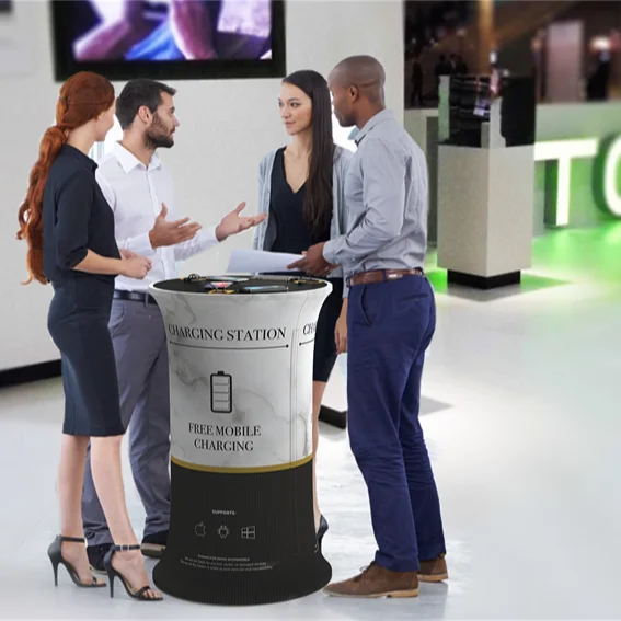 Best Selling Products 2023 Table Exhibition Portable Retail Display Table Advertising Foldable with Wireless Charger Electron Fa