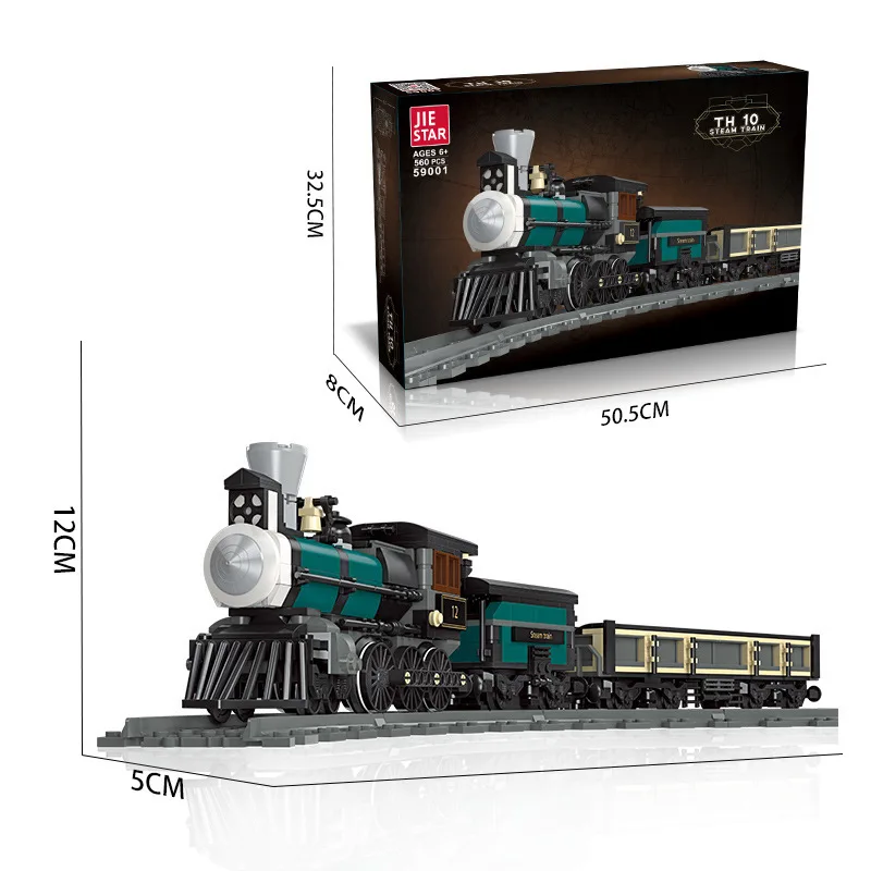 Plastic Railway Train Building Blocks Simulation Steam Engine Train Model Boy Toys