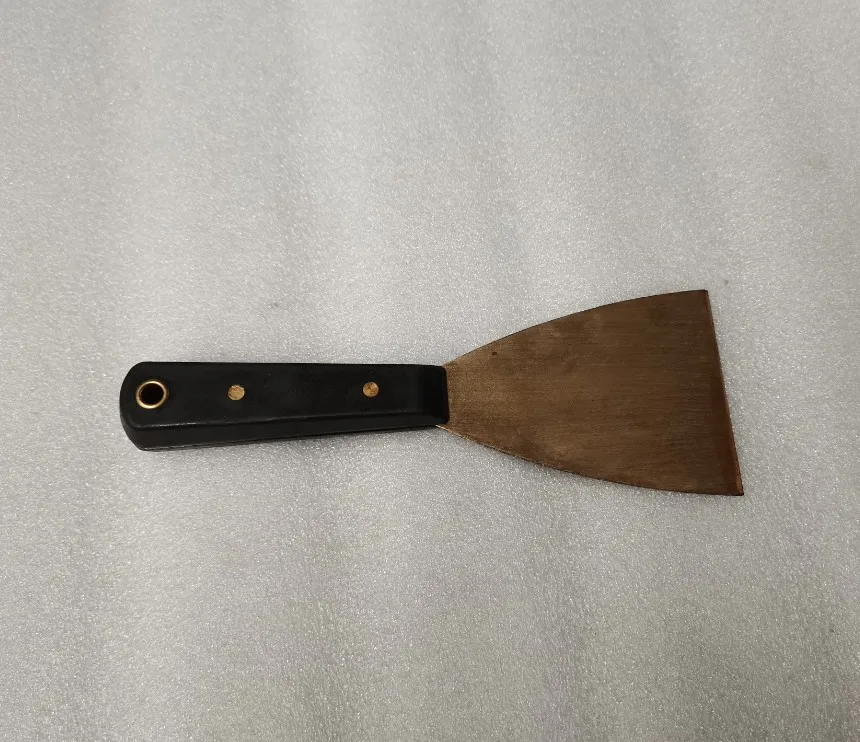 competitive price good feedback non sparking tool aluminum bronze 25x200mm putty knife with Black plastic handle