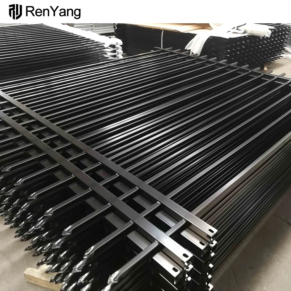 Wrought Iron Fence Supplies Outdoor House Backyard Perimeter Garden Black Metal Fence Steel Fence Panels