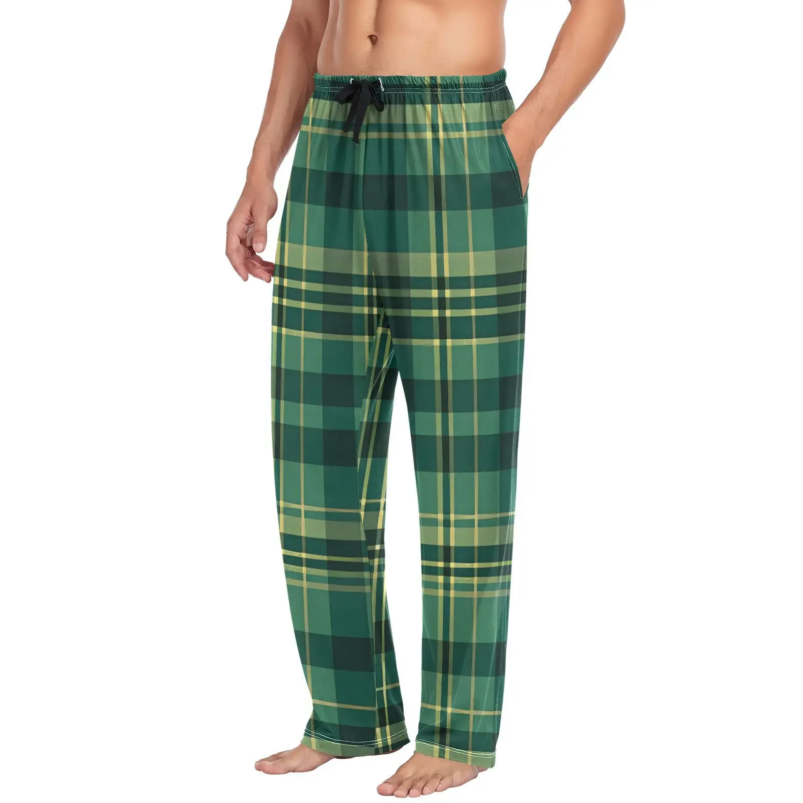 Wholesale Custom Mens Fit Check Pattern Pajama Pants with Pockets Winter Casual Sleepwear Mens Flannel Modal Pjs Pant