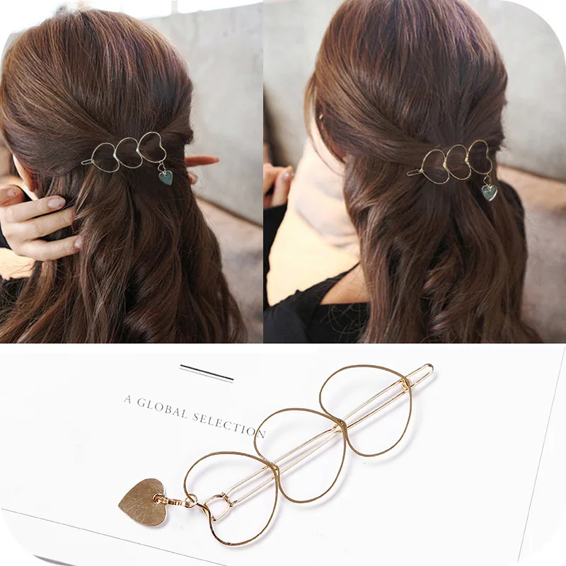 Women Girl Korean Bling Glitter Silver Gold Metal Hair Clip Snap Barrette Hair Bobby Pins Alligator Hairgrips Claw Clamp Hairpin