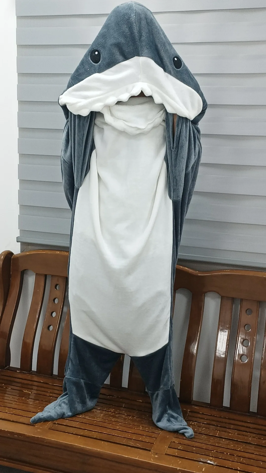 Customized new design home sleeping bag adult gift shark shaped flannel shark sleeping bag for boys and girls