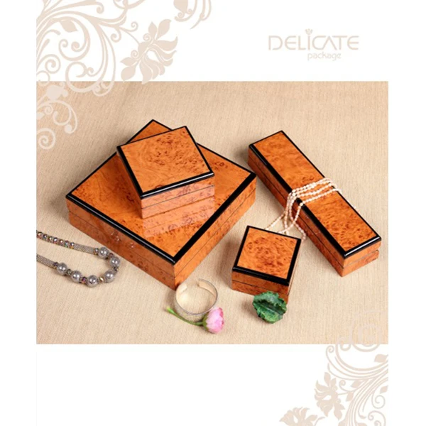 Top selling jewelry box with glossy finishes antique wood jewelry box for jewelry set