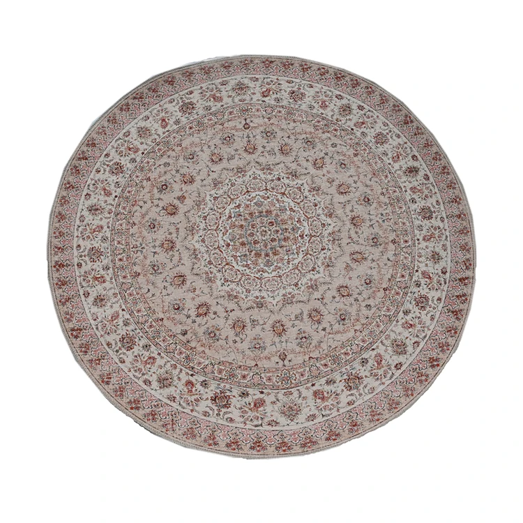Wholesale European Style Custom Round Living Room Print Rug Coffee Table Floor Mat