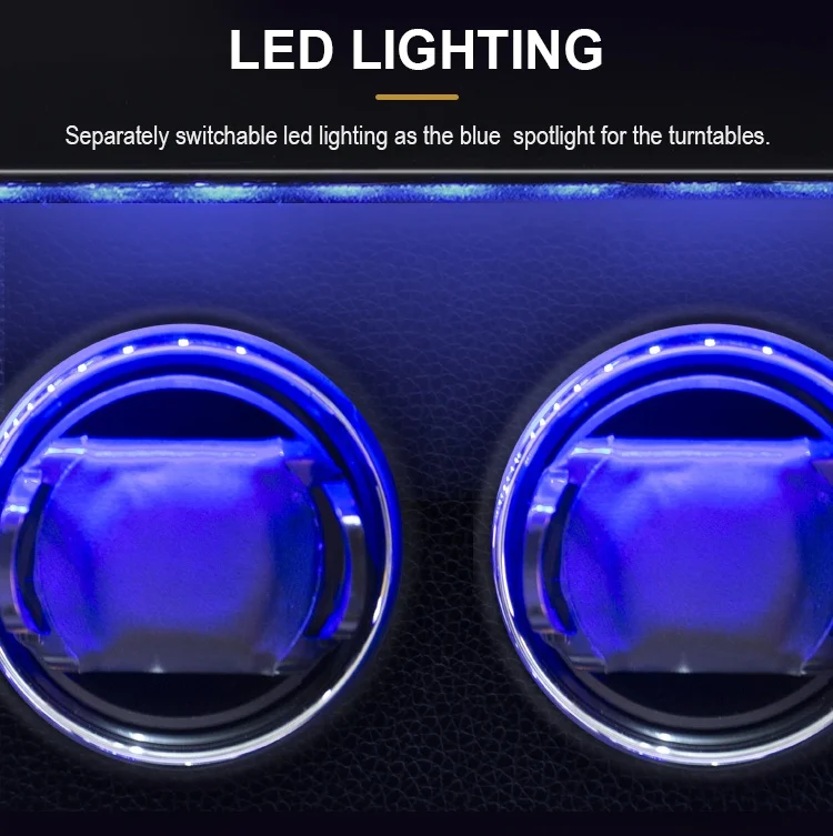 Smart Fingerprint 4 6 9 Rotating Watch Case Manufacturer Luxury Black Watch Winder Automatic Storage Box for Rolex Watches Men