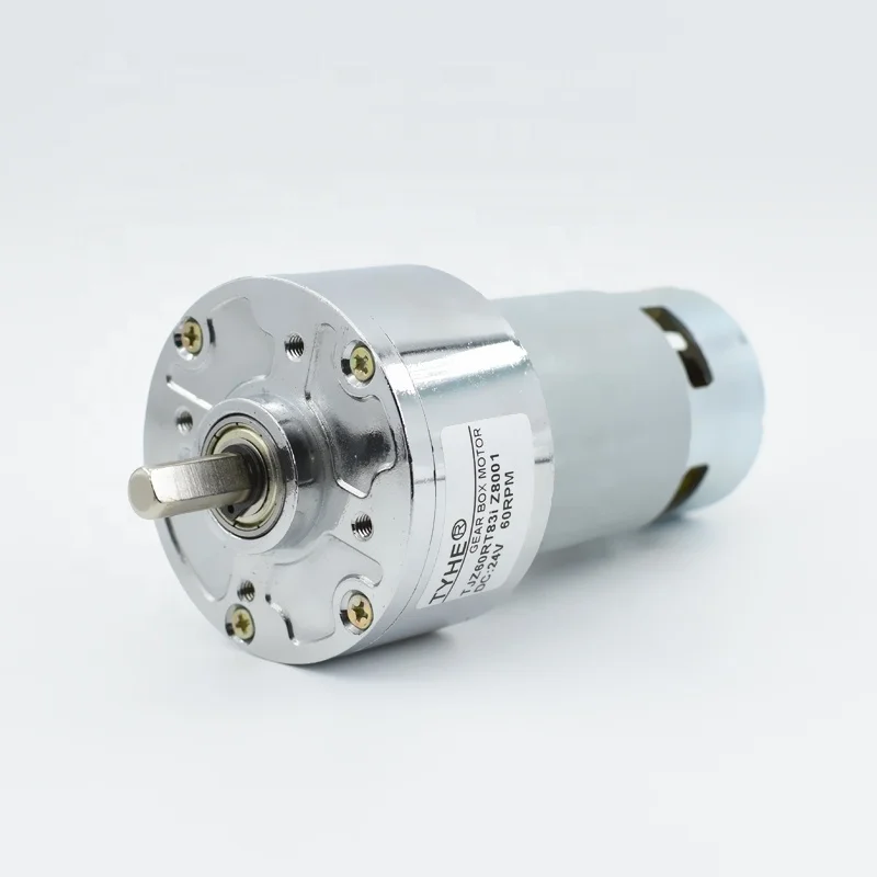 Manufacturer gear motor 60mm 6v 12 volt 24v 50rpm 60rpm rs775 35 watt 30w 20w 10nm 60kg.cm high torque brush dc gear motor