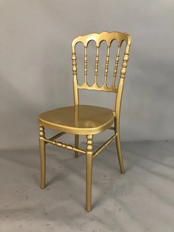 Plastic Rental Company Gold and Clear Napoleon Wedding Banquet Chairs