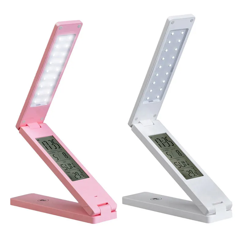 Hot Sales Portable foldable book light battery operated usb charging led table lamp with calendar display