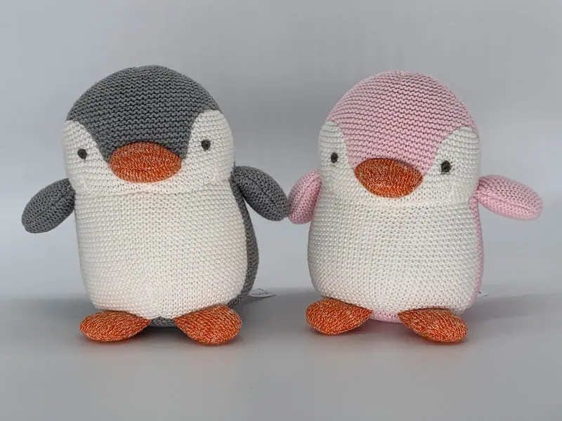 Cute Custom Soft Purple Stuffed Doll White Seal Animals Scarf Plush Penguin Animal Toy For Christmas