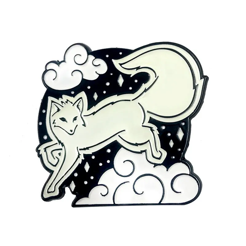 Factory direct supply soft enamel pins, light up clothes pins, anime design glow-in-the-dark tokens