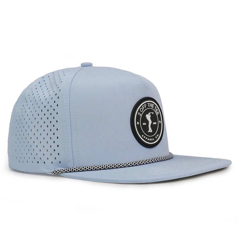 HS16 men custom pvc rubber patch logo cap veracap plain blank waterproof hat laser cut hole rope hat snapback caps