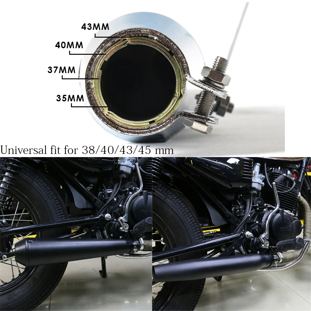Выхлопная труба для мотоцикла Cafe racer 38/40/43/45 мм Модифицированная CG125 GN125 cb400ss
