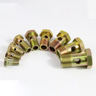 Шестигранный полый винт с двойным отверстием, болт для дизельного двигателя, обратная труба для масла, шарнирная головка, наружная гидравлическая резьба для масла