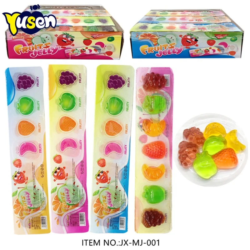7-in-1 Colorful Mini Fruit Shaped Jelly Pudding Sweet Taste Packed in Tote Bag Cartoon Shape Cup Packaging