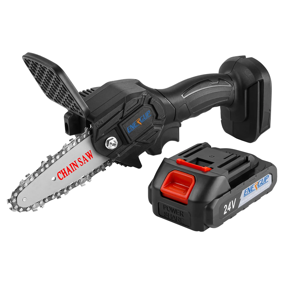 Mini Chainsaw 4-Inch Cordless Electric Portable with Brushless Motor Pruning Shears Chainsaw for Christmas Tree cutting