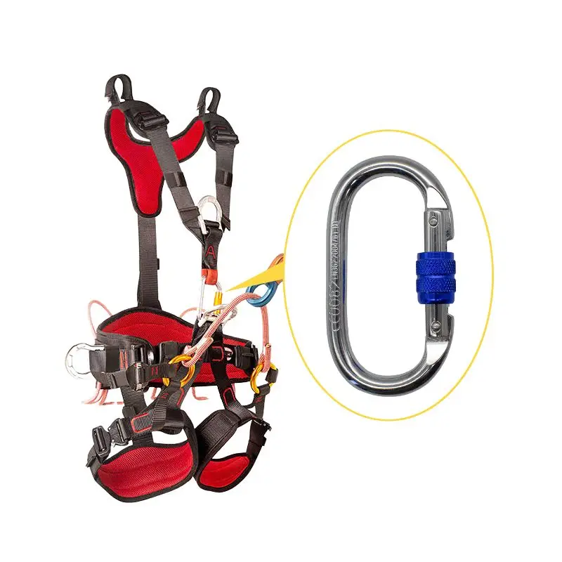 Muti-function 30KN Snap Hook Aluminum Screw Gate Locking Carabiner Climbing for Outdoor Climbing Activity