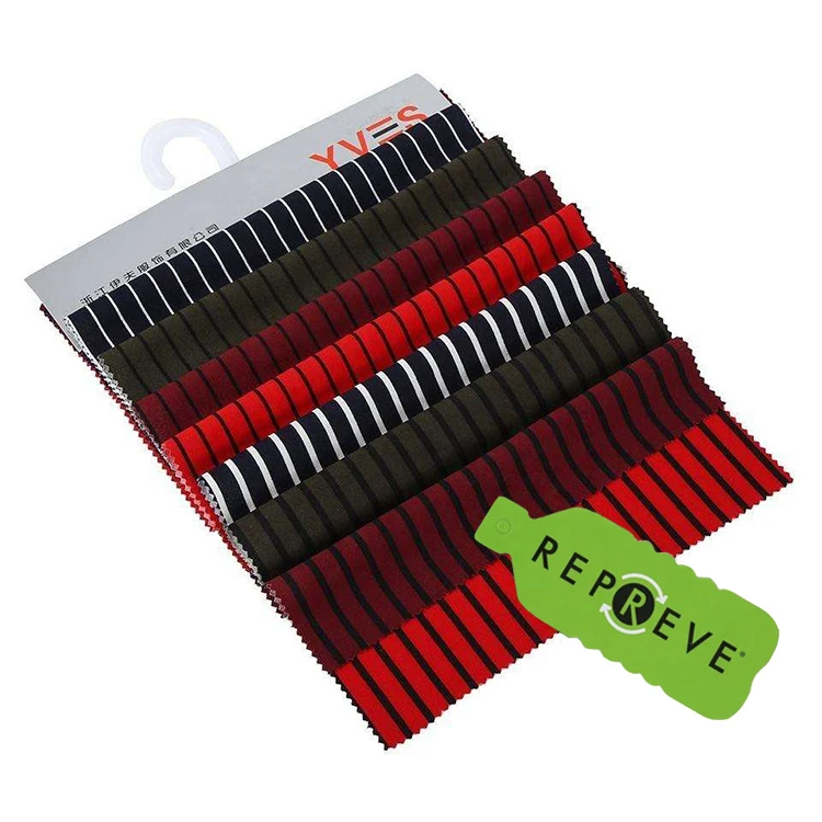 Professional Manufacturer Custom Grs Fashion Knitted scuba Crepe Jersey Stripes Recycled Sustainable Elastic Fabric