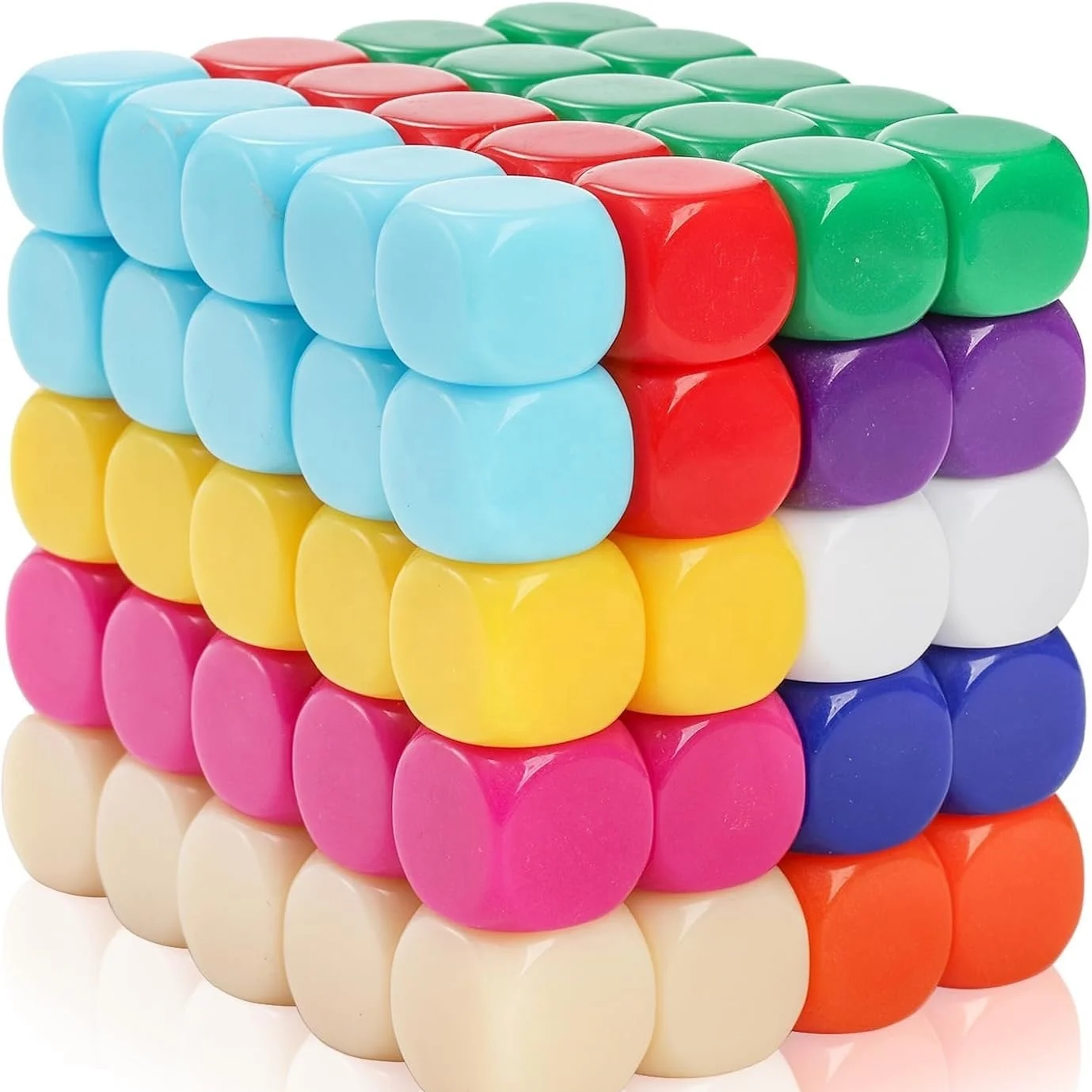 Various Colors Smoothed Surface 16MM Acrylic Blank Dice Board Game Round Angel Dice Cubes D6 Dice