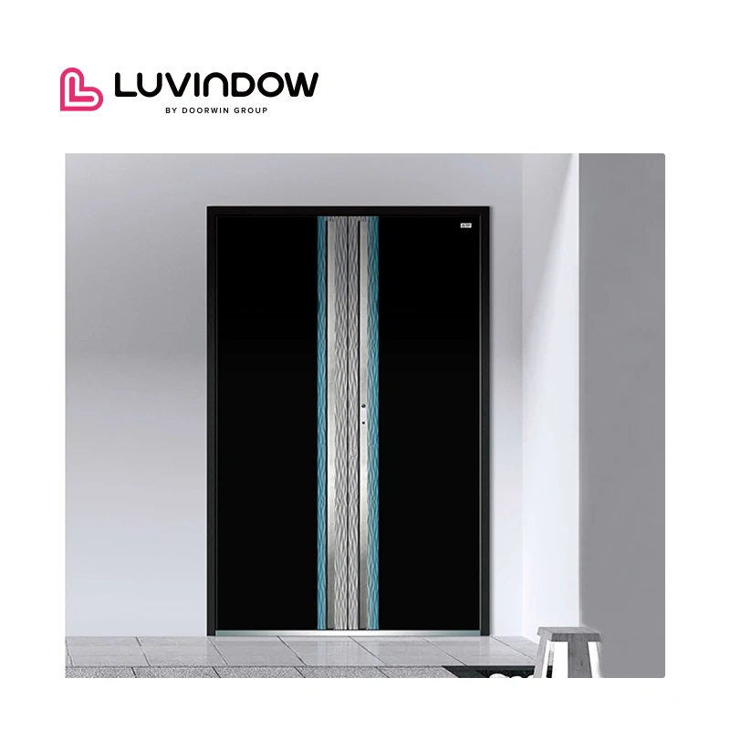 Custom Size Laminated Tempered Glass Hinged Aluminum Swing Glass Doors Casement Door Double Glazed Aluminum Patio Hinged Doors