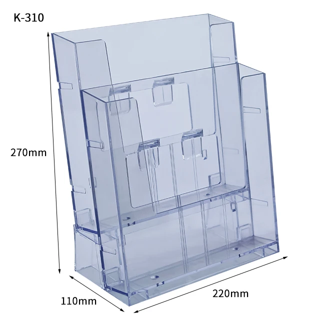 Kejea Eco Friendly Desktop A5 A4 Clear acrylic Leaflet Holder brochure display stand Grocery Store
